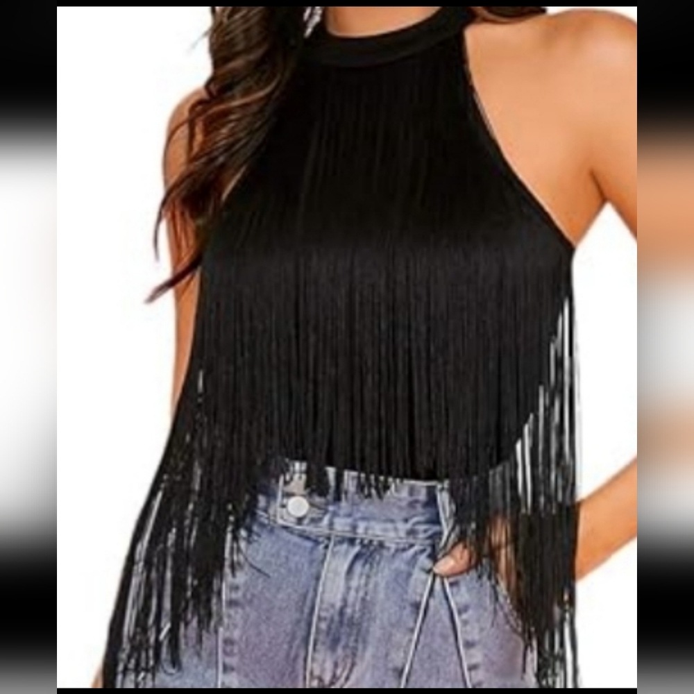 Fringe Trim Tank Top -Sz. 3X